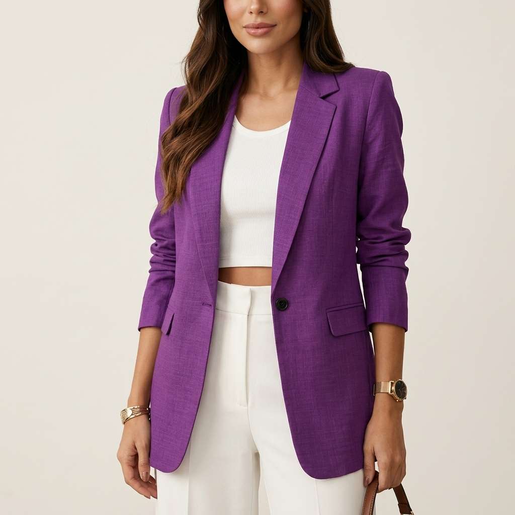 Blazer Feminino Manga Longa Longo – Doce Malícia - Roxo