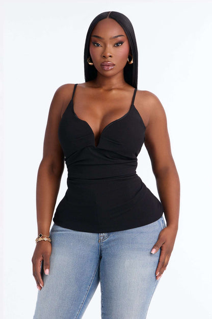 Blusa Feminina Alcinha Decote V Preto – Doce Malícia