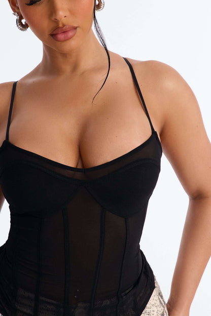 Blusa Feminina Alcinha Tule Preto – Doce Malícia