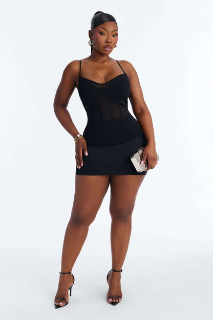 Blusa Feminina Alcinha Tule Preto – Doce Malícia