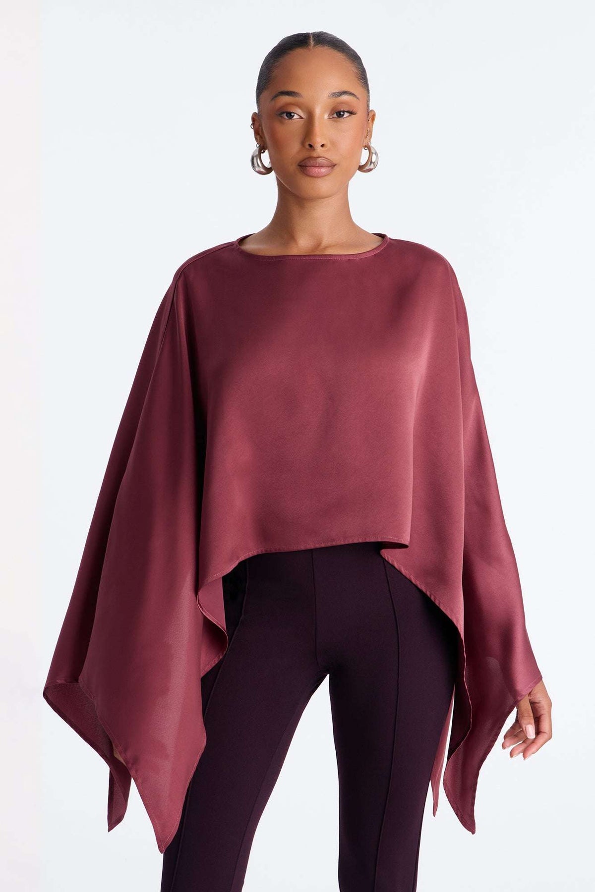 Blusa Feminina Cetim Vinho – Doce Malícia