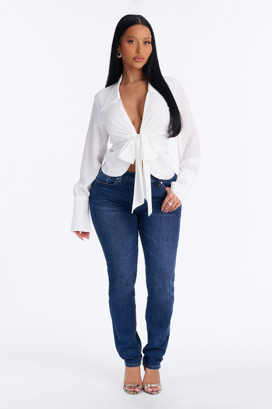 Blusa Feminina Decote V Branco – Doce Malícia