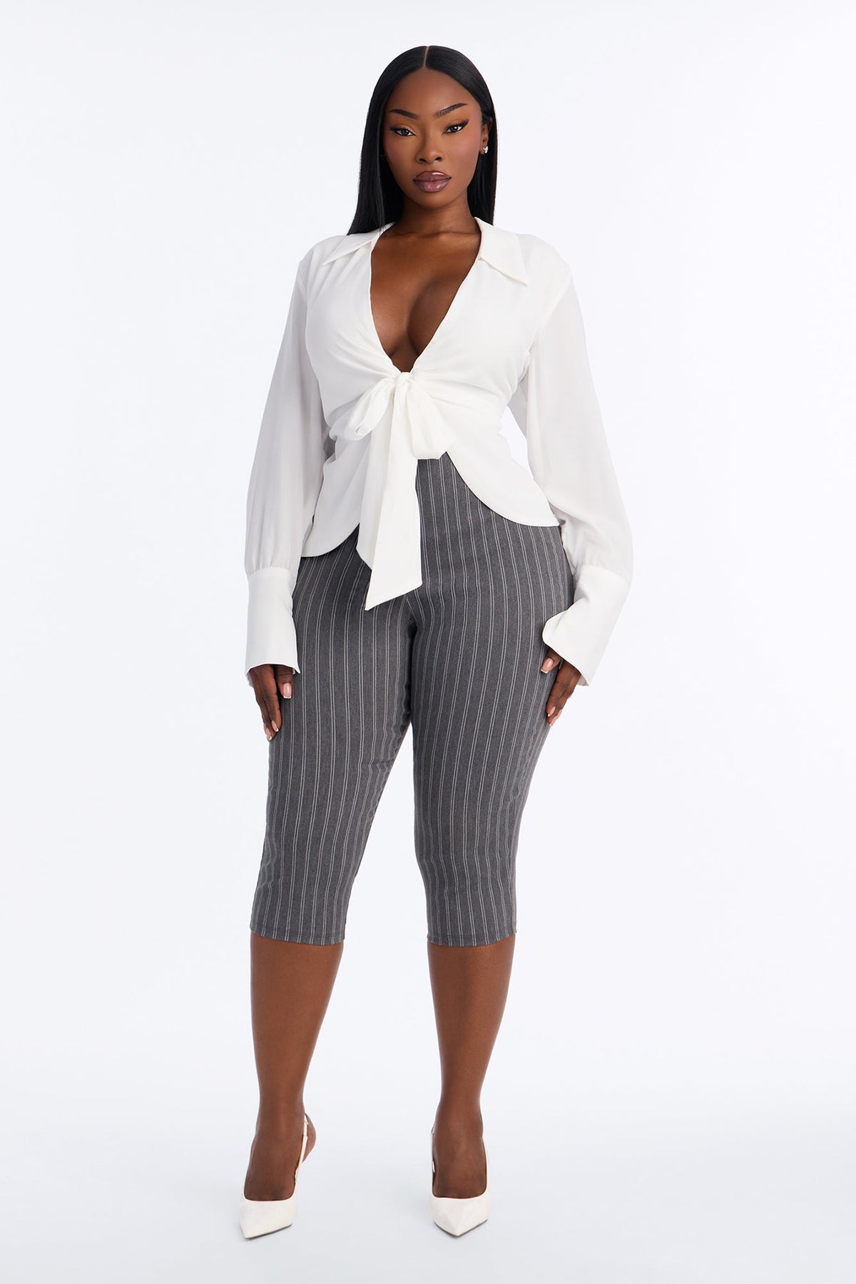 Blusa Feminina Decote V Branco – Doce Malícia