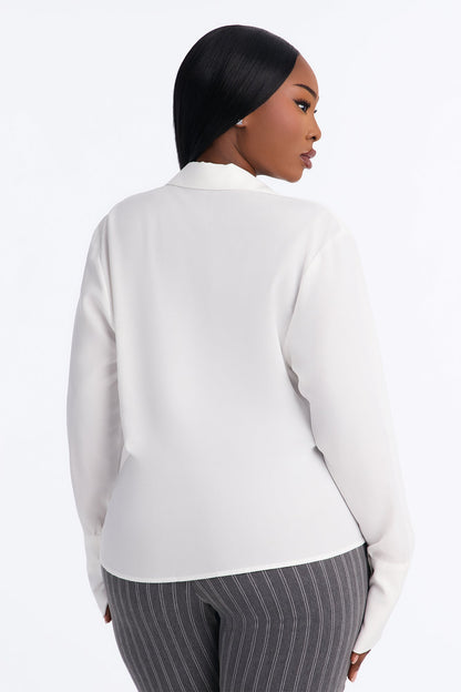 Blusa Feminina Decote V Branco – Doce Malícia