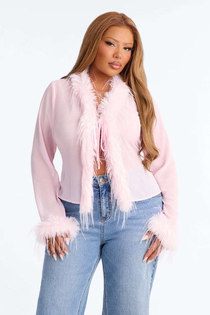 Blusa Feminina Decote V Rosa – Doce Malícia