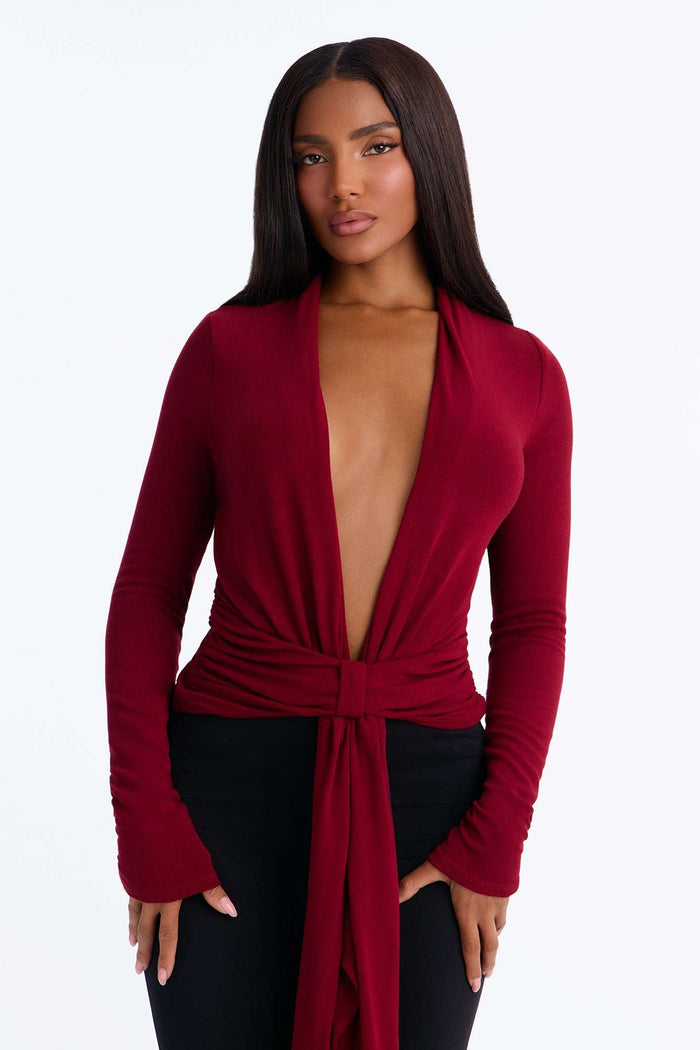 Blusa Feminina Decote V Vinho – Doce Malícia — Doce Malícia