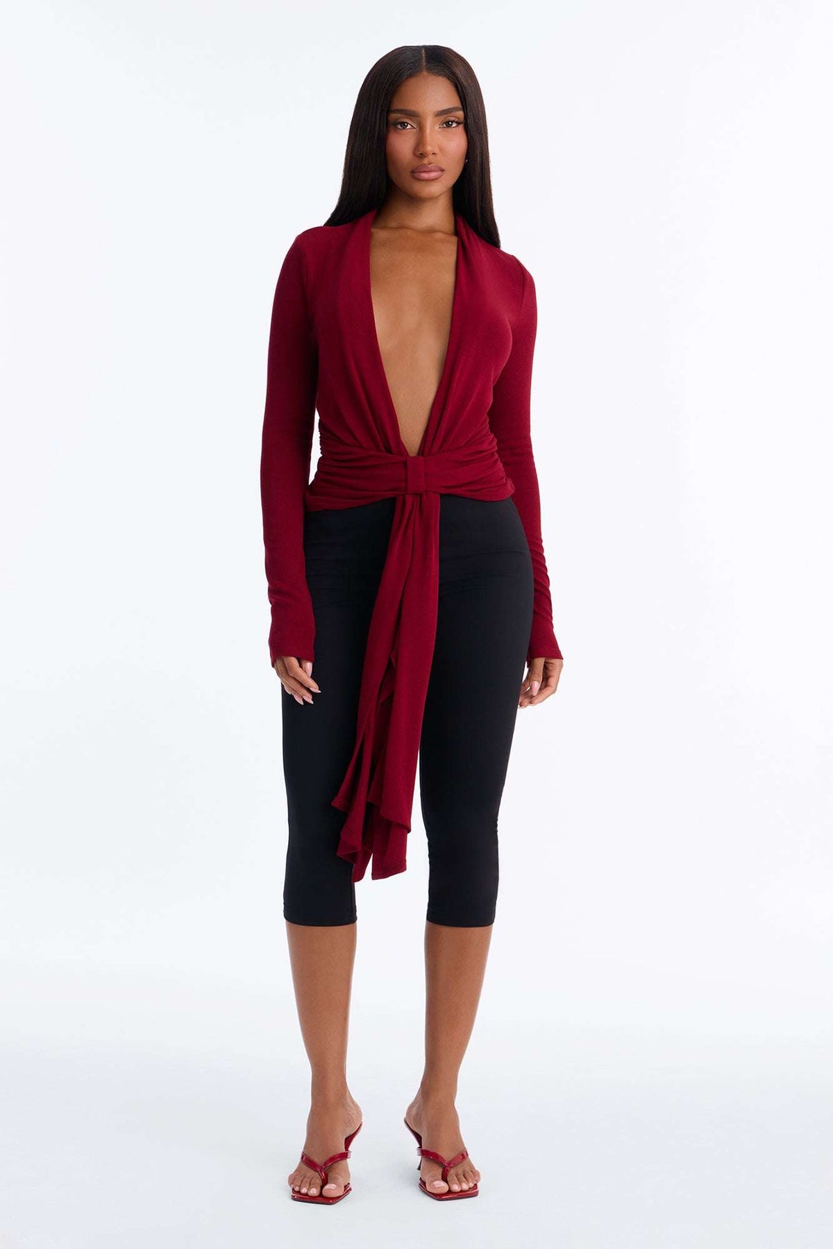 Blusa Feminina Decote V Vinho – Doce Malícia