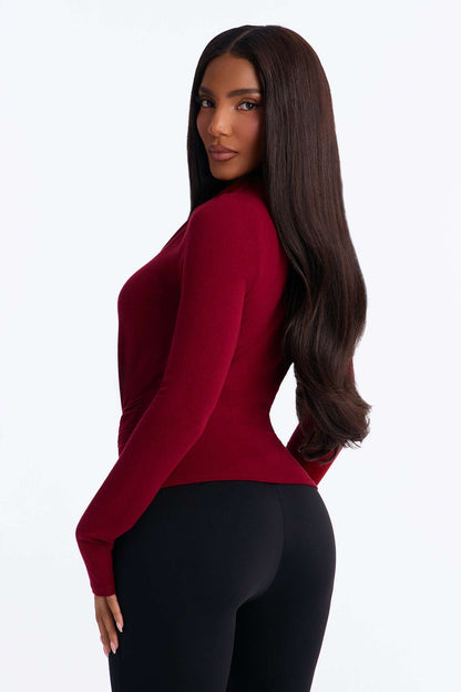 Blusa Feminina Decote V Vinho – Doce Malícia