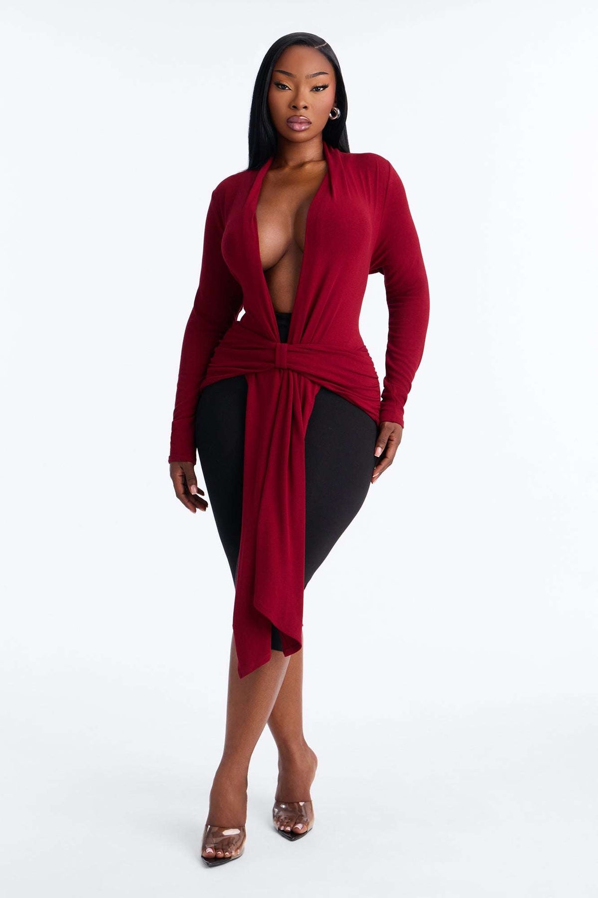 Blusa Feminina Decote V Vinho – Doce Malícia