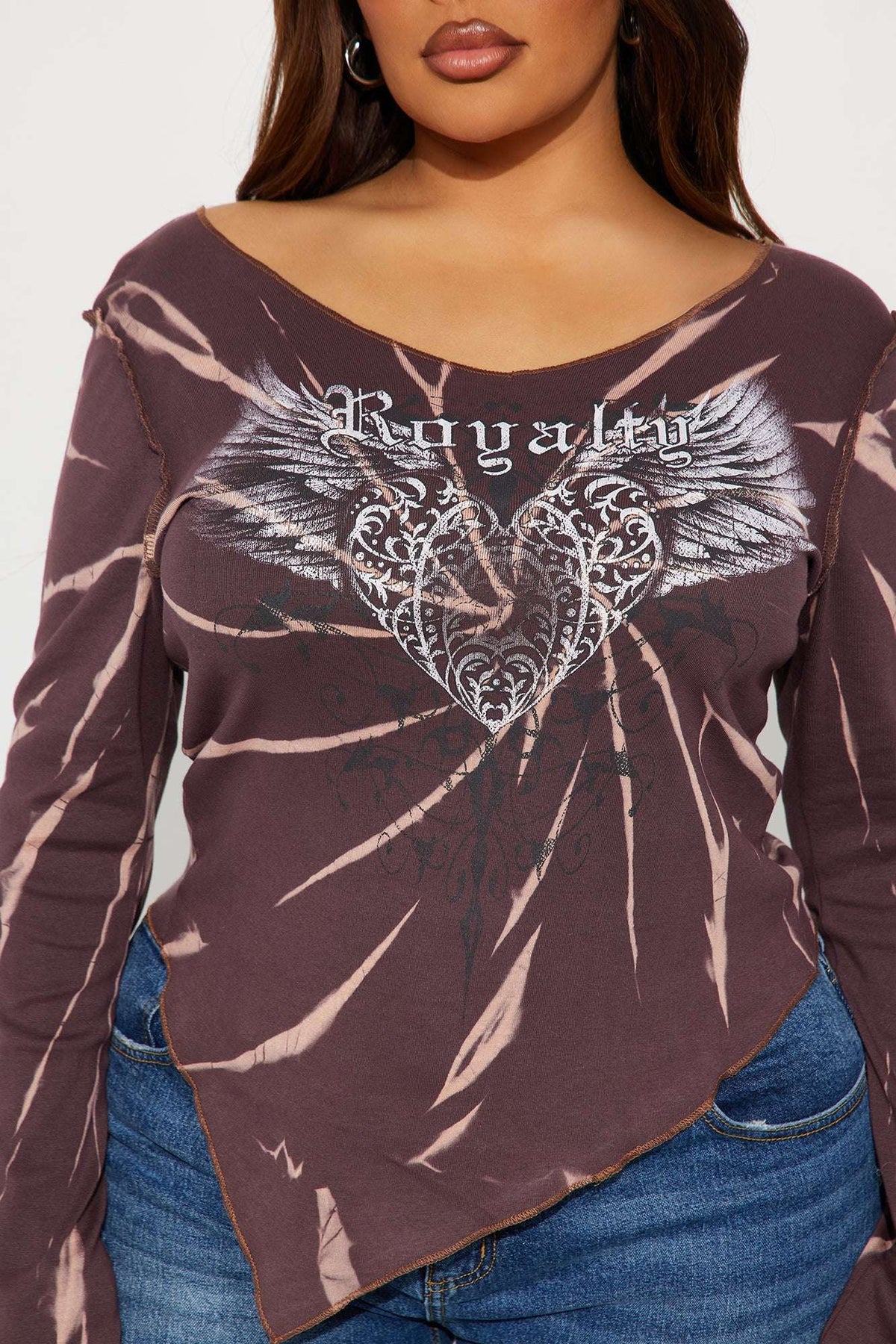 Blusa Feminina Estampado Canelado Decote V Marrom – Doce Malícia