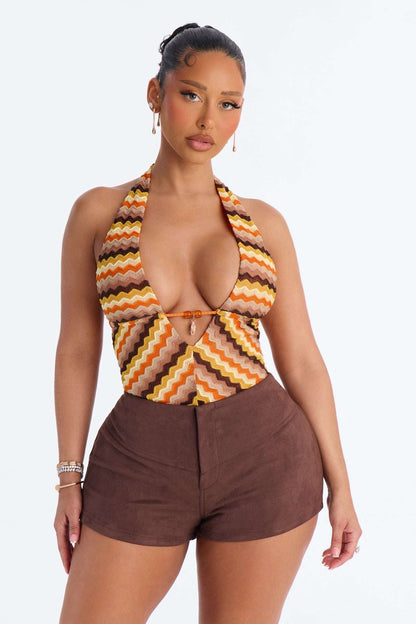 Blusa Feminina Frente Única Decote V Laranja – Doce Malícia