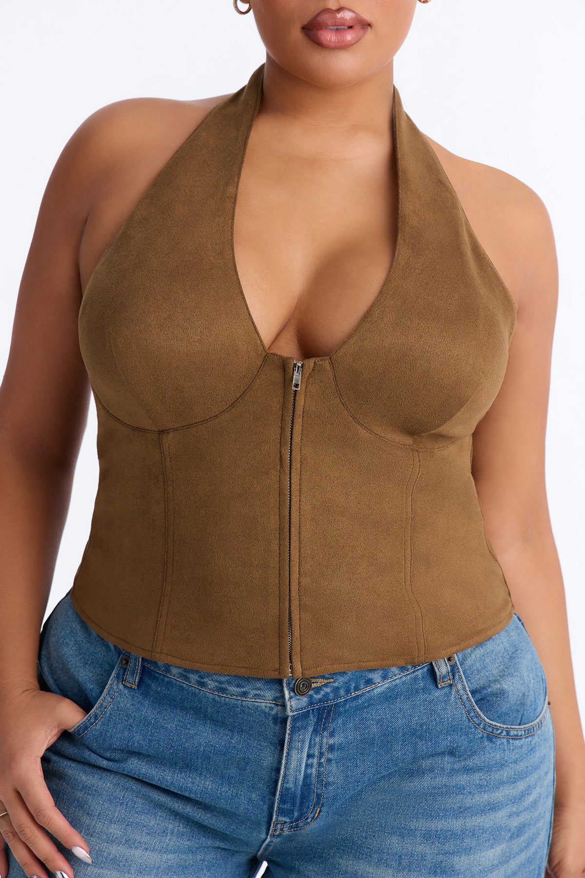 Blusa Feminina Frente Única Marrom – Doce Malícia