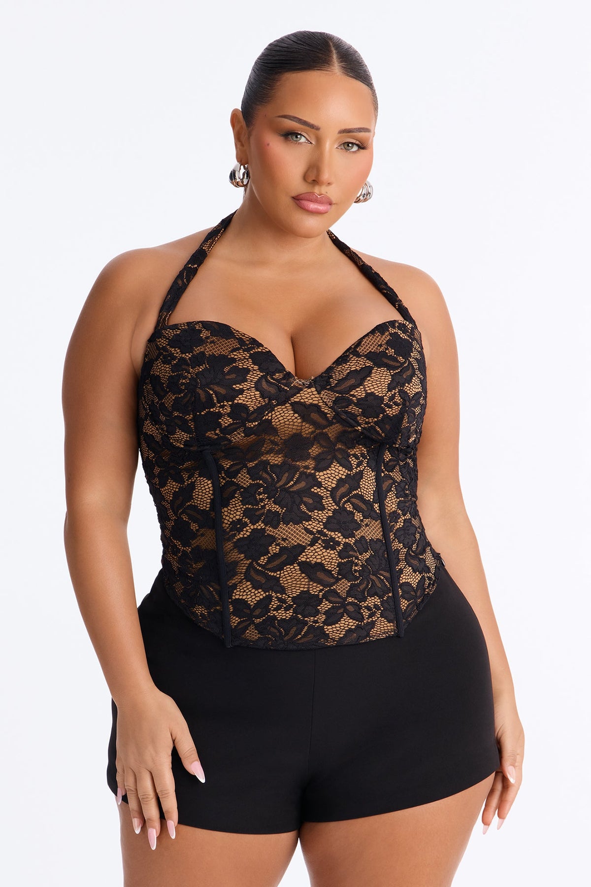 Blusa Feminina Frente Única Renda Preto – Doce Malícia