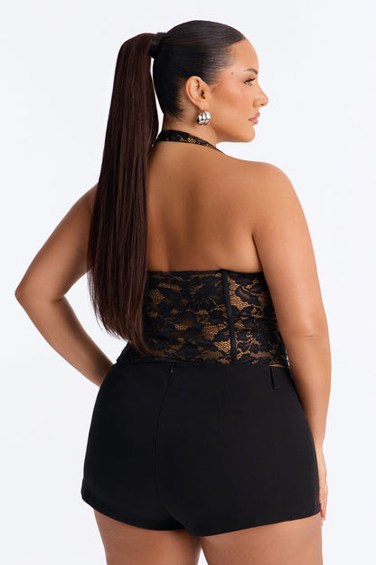 Blusa Feminina Frente Única Renda Preto – Doce Malícia