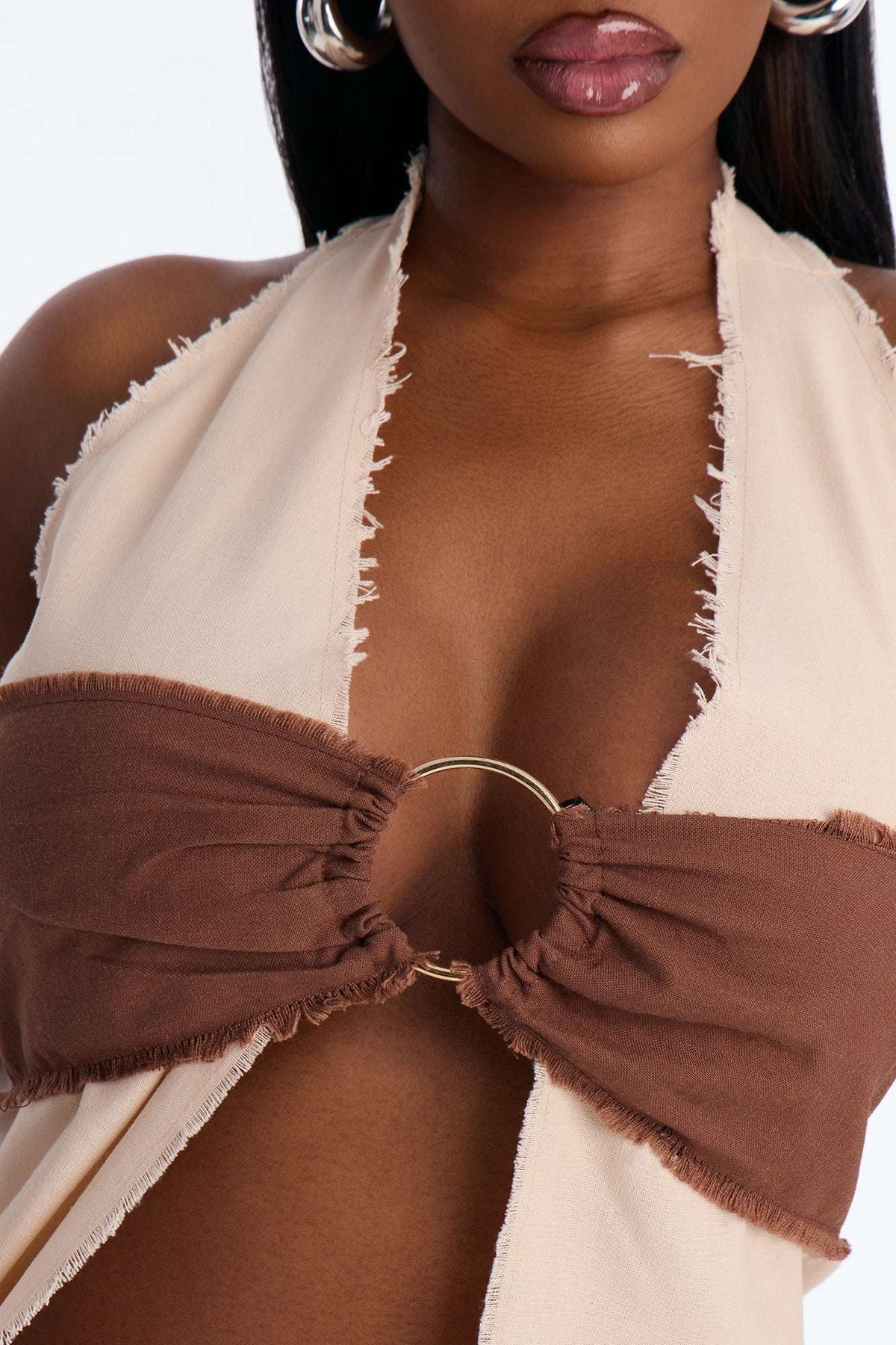 Blusa Feminina Linho Frente Única Bege – Doce Malícia
