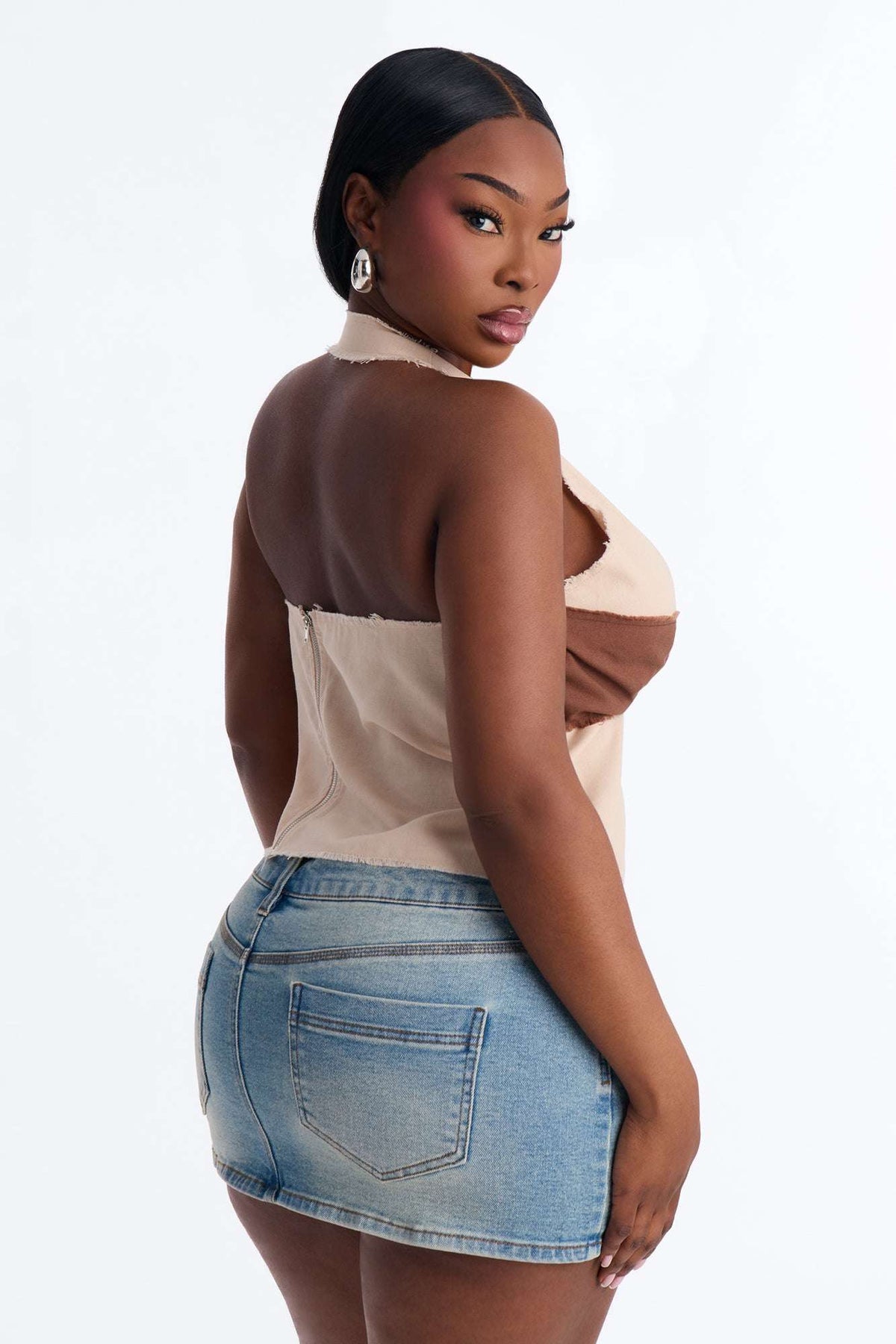 Blusa Feminina Linho Frente Única Bege – Doce Malícia