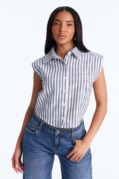 Blusa Feminina Linho Listrado – Doce Malícia