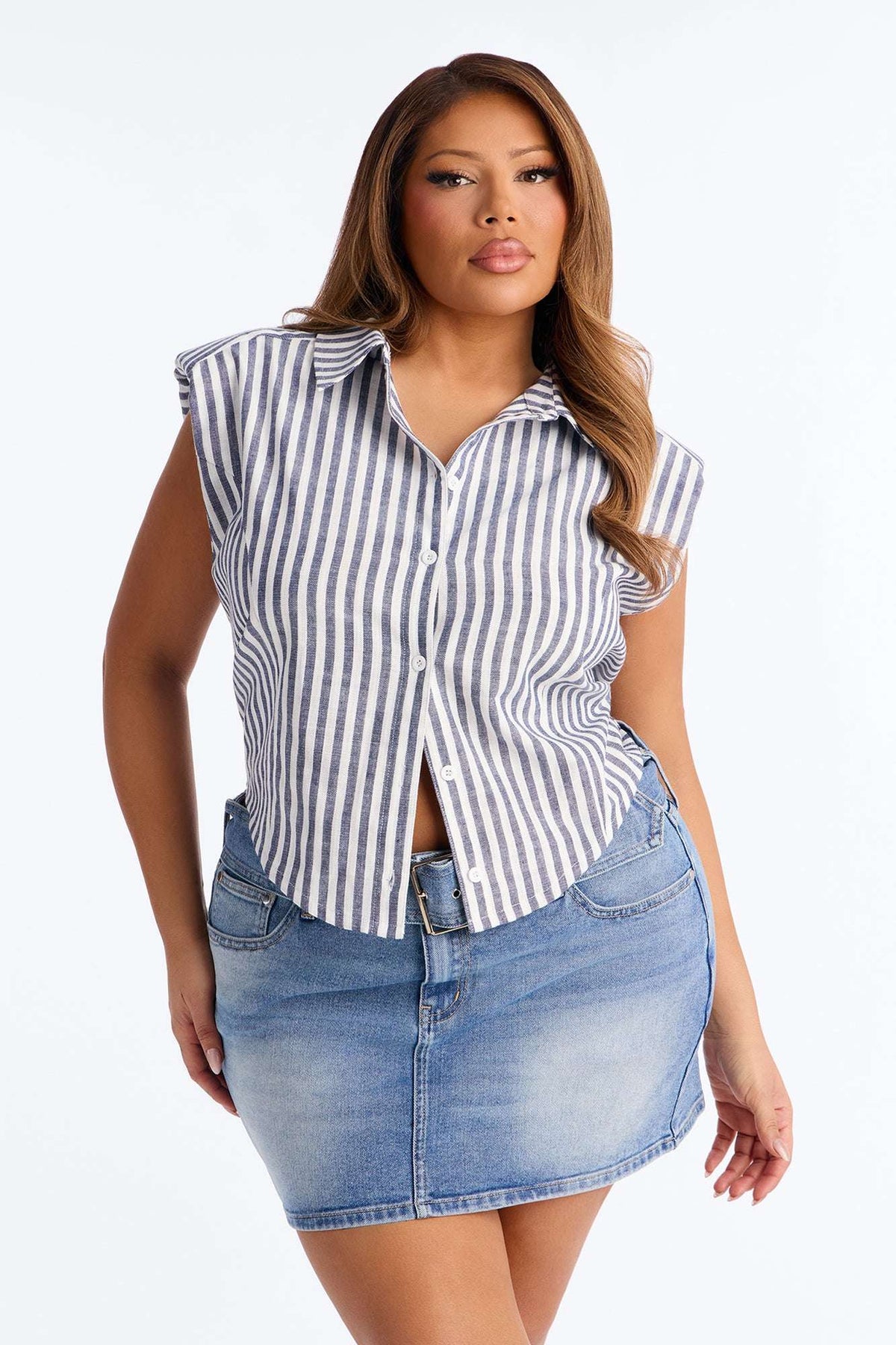 Blusa Feminina Linho Listrado – Doce Malícia