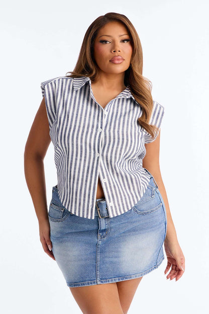 Blusa Feminina Linho Listrado – Doce Malícia