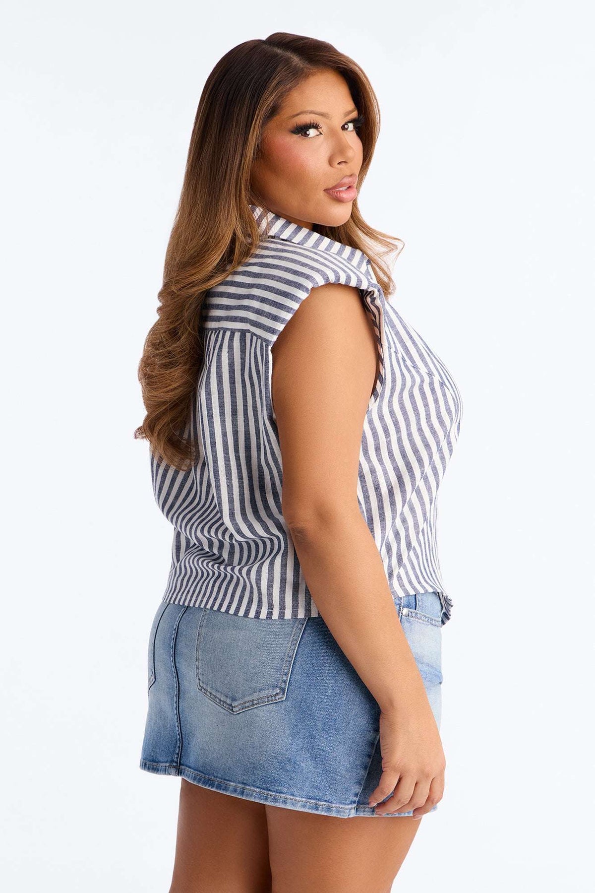 Blusa Feminina Linho Listrado – Doce Malícia