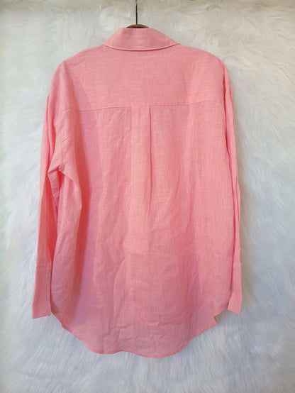Blusa Feminina Linho Manga Longa Rosa Bebê – Doce Malícia