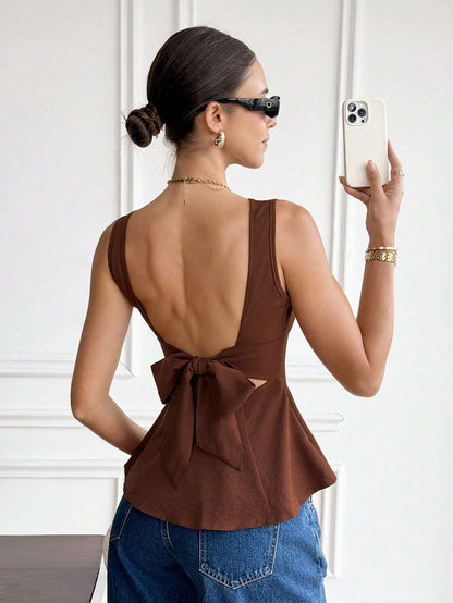 Blusa Peplum Costas Abertas com Laço – Doce Malícia