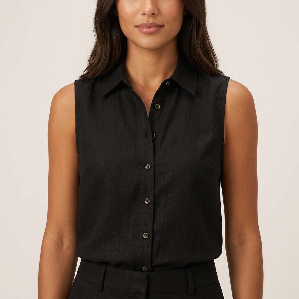 Blusa Feminina Linho Preto – Doce Malícia - Preto