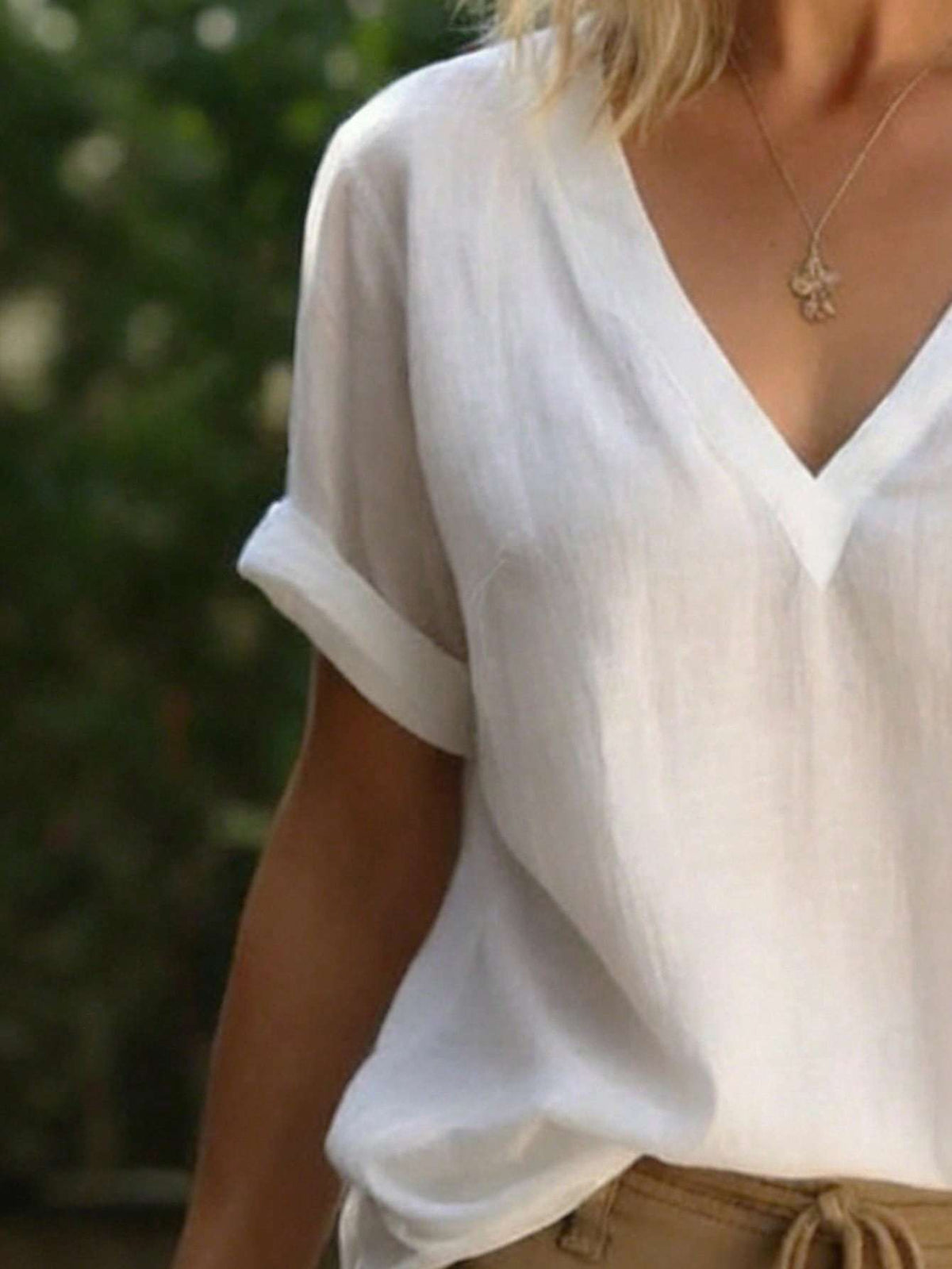 Blusa Feminina Manga Curta Decote V – Doce Malícia