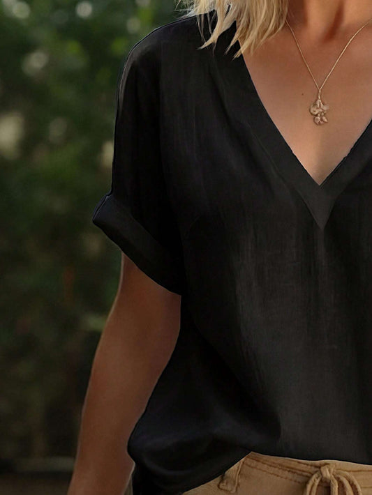Blusa Feminina Manga Curta Decote V – Doce Malícia
