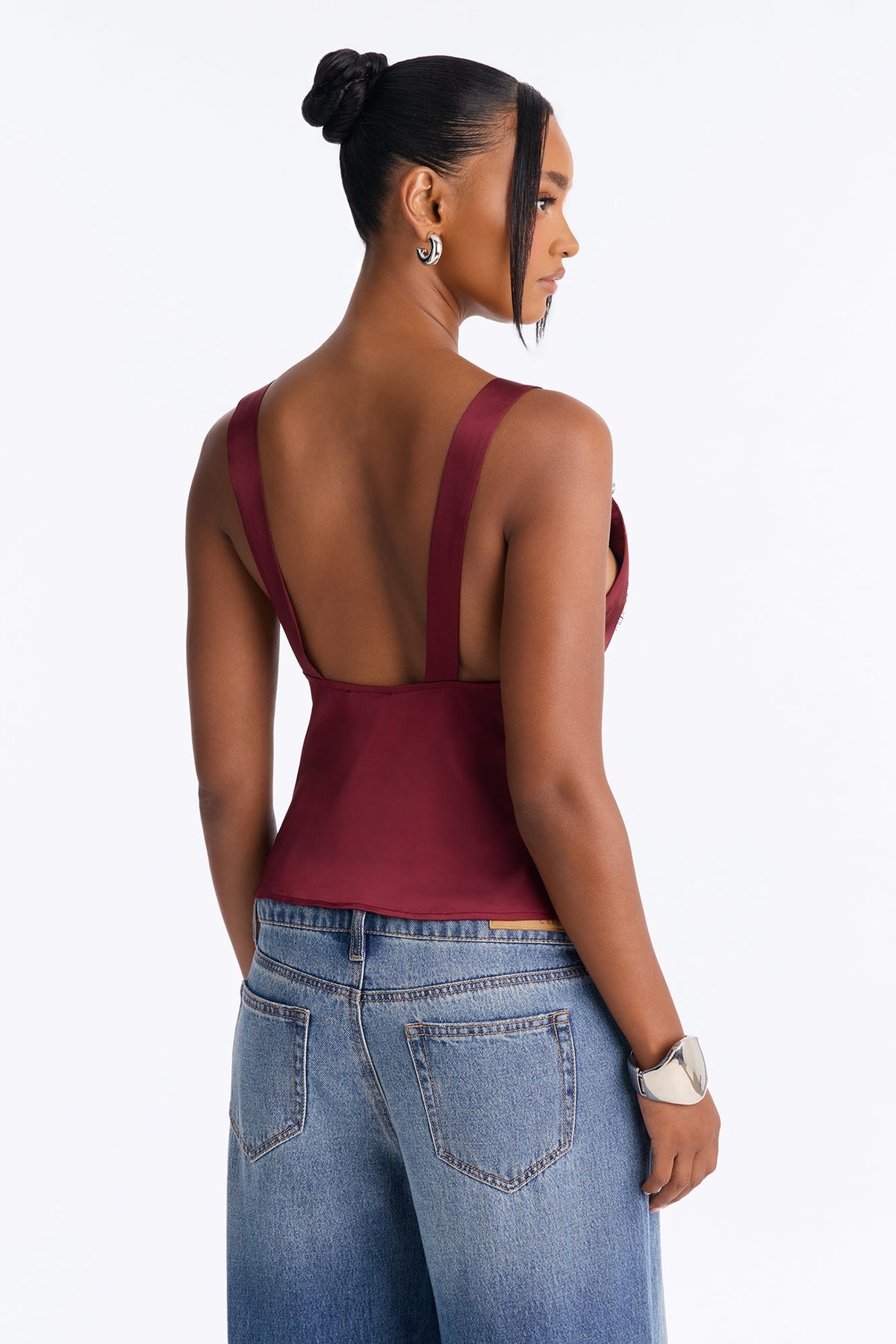 Blusa Feminina Renda Cetim Vinho – Doce Malícia