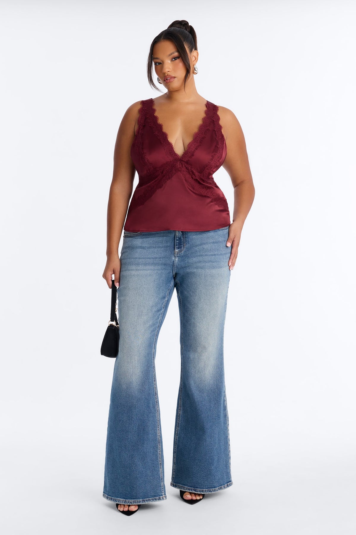 Blusa Feminina Renda Cetim Vinho – Doce Malícia