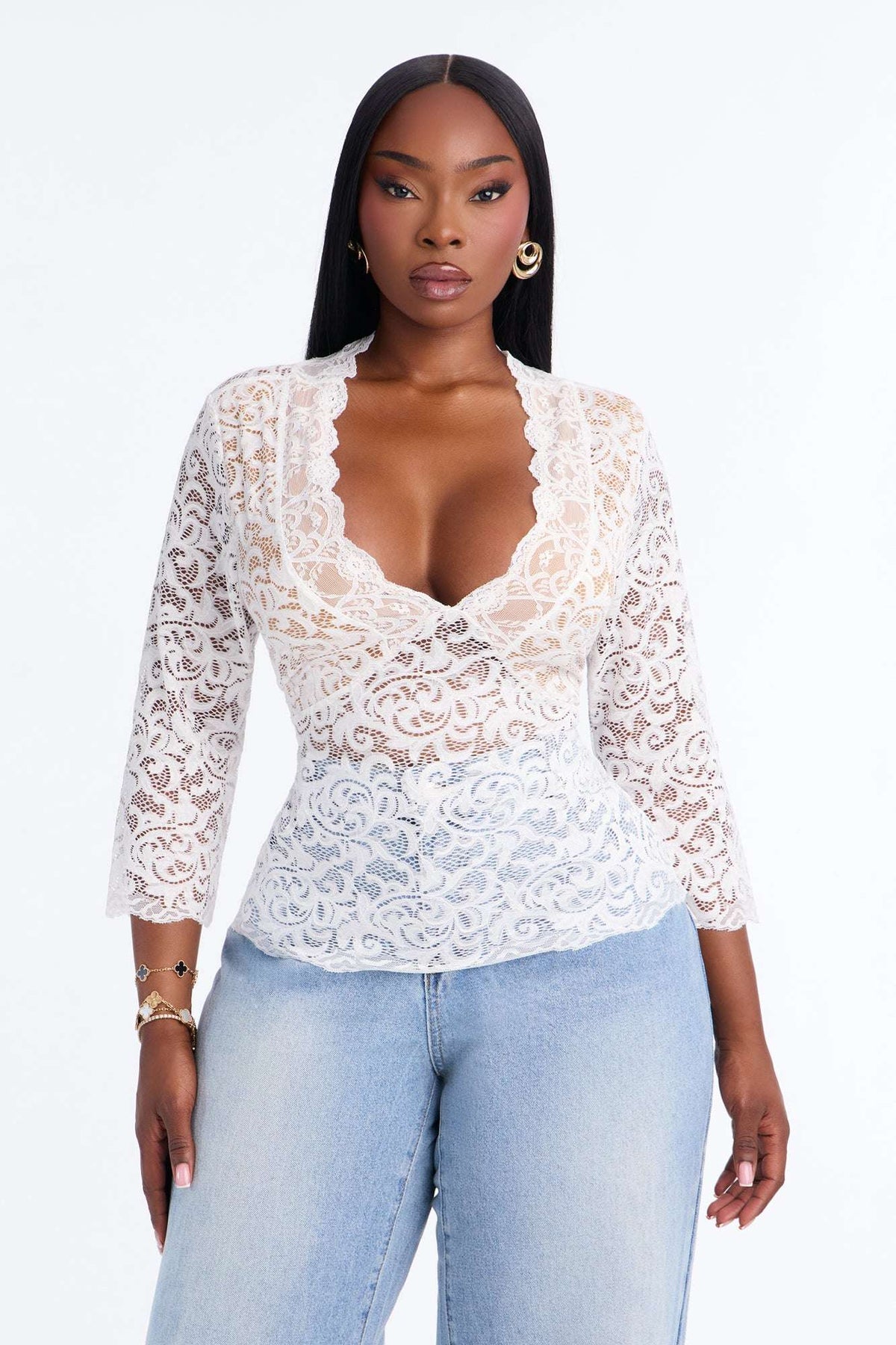 Blusa Feminina Renda Decote V Preto – Doce Malícia