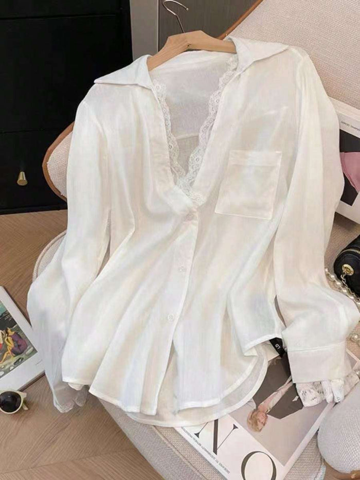 Blusa Feminina Renda Manga Longa Branco – Doce Malícia — Doce Malícia