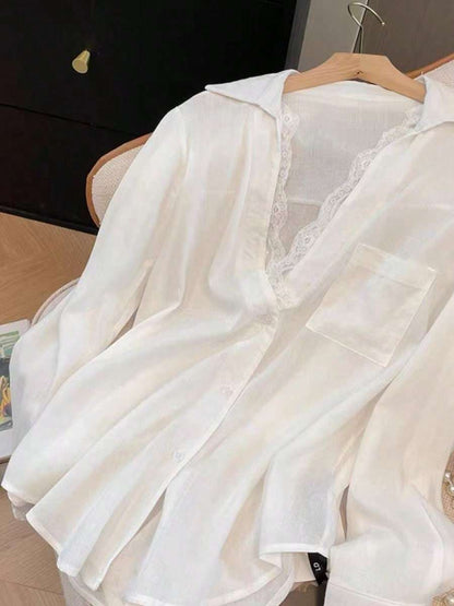 Blusa Feminina Renda Manga Longa Branco – Doce Malícia