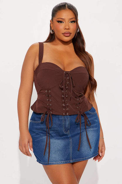 Blusa Feminina Renda Marrom – Doce Malícia