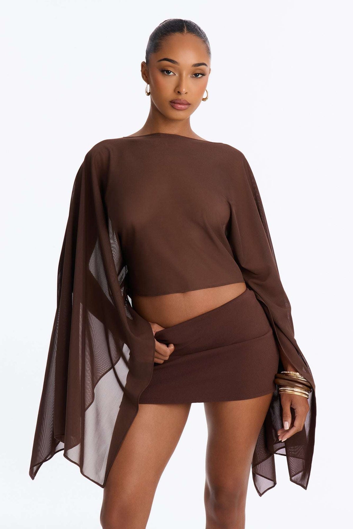 Blusa Feminina Tule Marrom – Doce Malícia