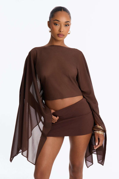 Blusa Feminina Tule Marrom – Doce Malícia