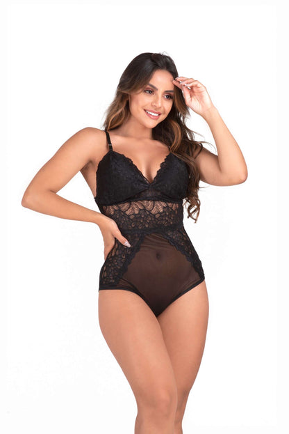 Body em renda e tule em Branco – Doce Malícia