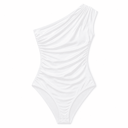 Body Feminino Um Ombro Drapeado Cintura Alta – Doce Malícia