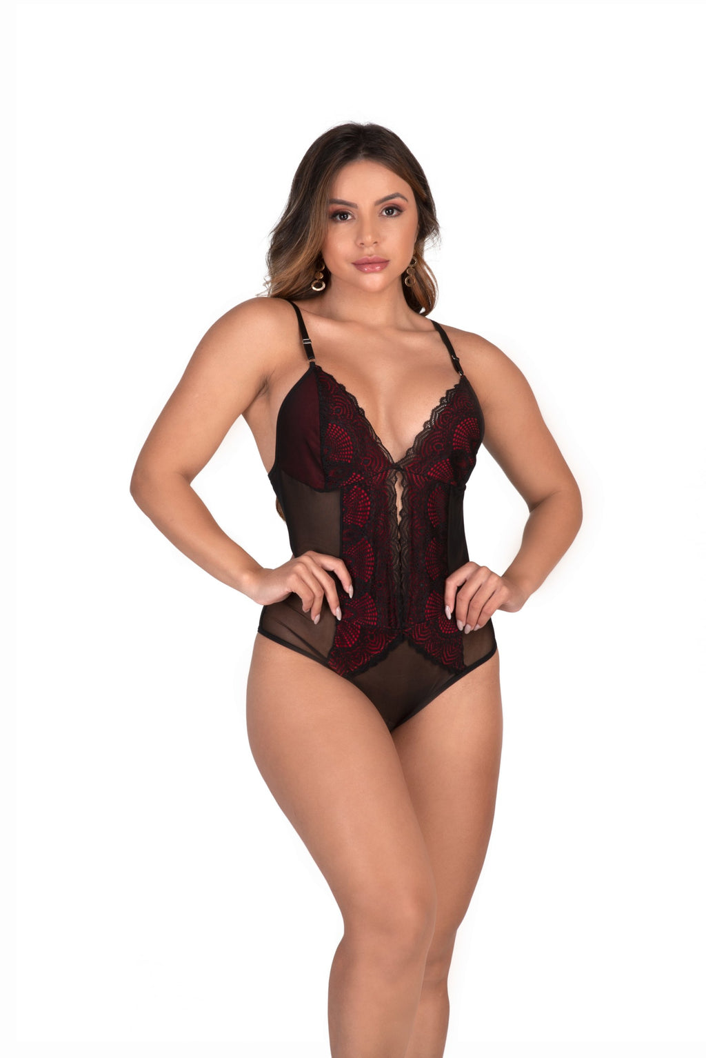 Body sensual em tule e renda em Branco – Doce Malícia