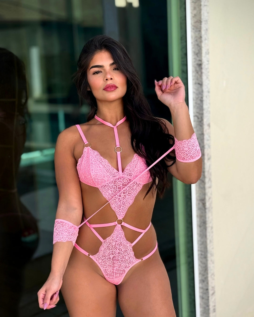 Body Sensual de Renda com em Pantera – Doce Malícia