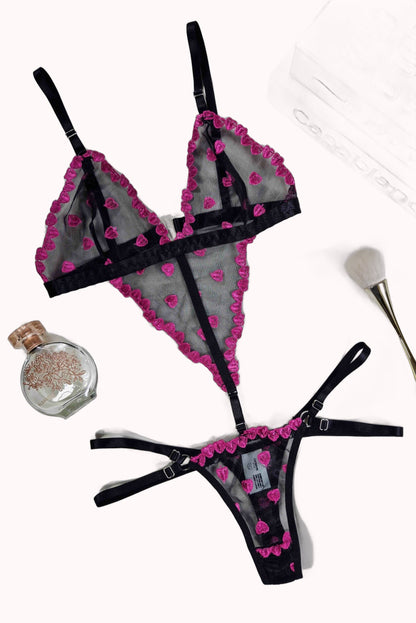 Body sensual em tule coração – Doce Malícia