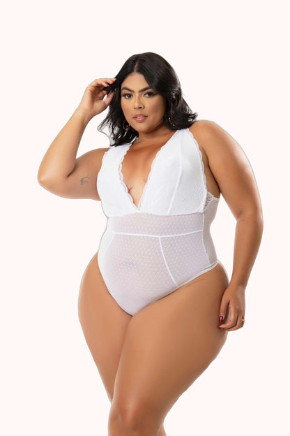 Body Plus Size Renda e Tule – Doce Malícia
