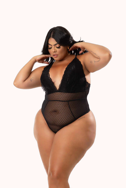 Body Plus Size Renda e Tule – Doce Malícia