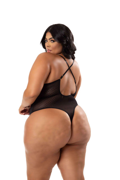 Body Plus Size Renda e Tule em Branco – Doce Malícia