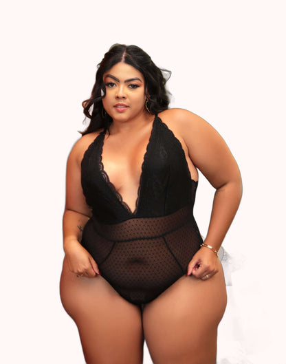 Body Plus Size Renda e Tule – Doce Malícia