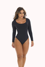 Body preto feminino manga longa – Doce Malícia