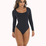 Body preto feminino manga longa – Doce Malícia