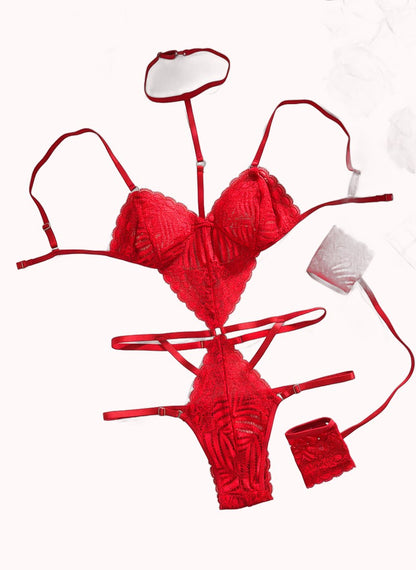 Body Sensual de Renda com Algemas Serena – Doce Malícia