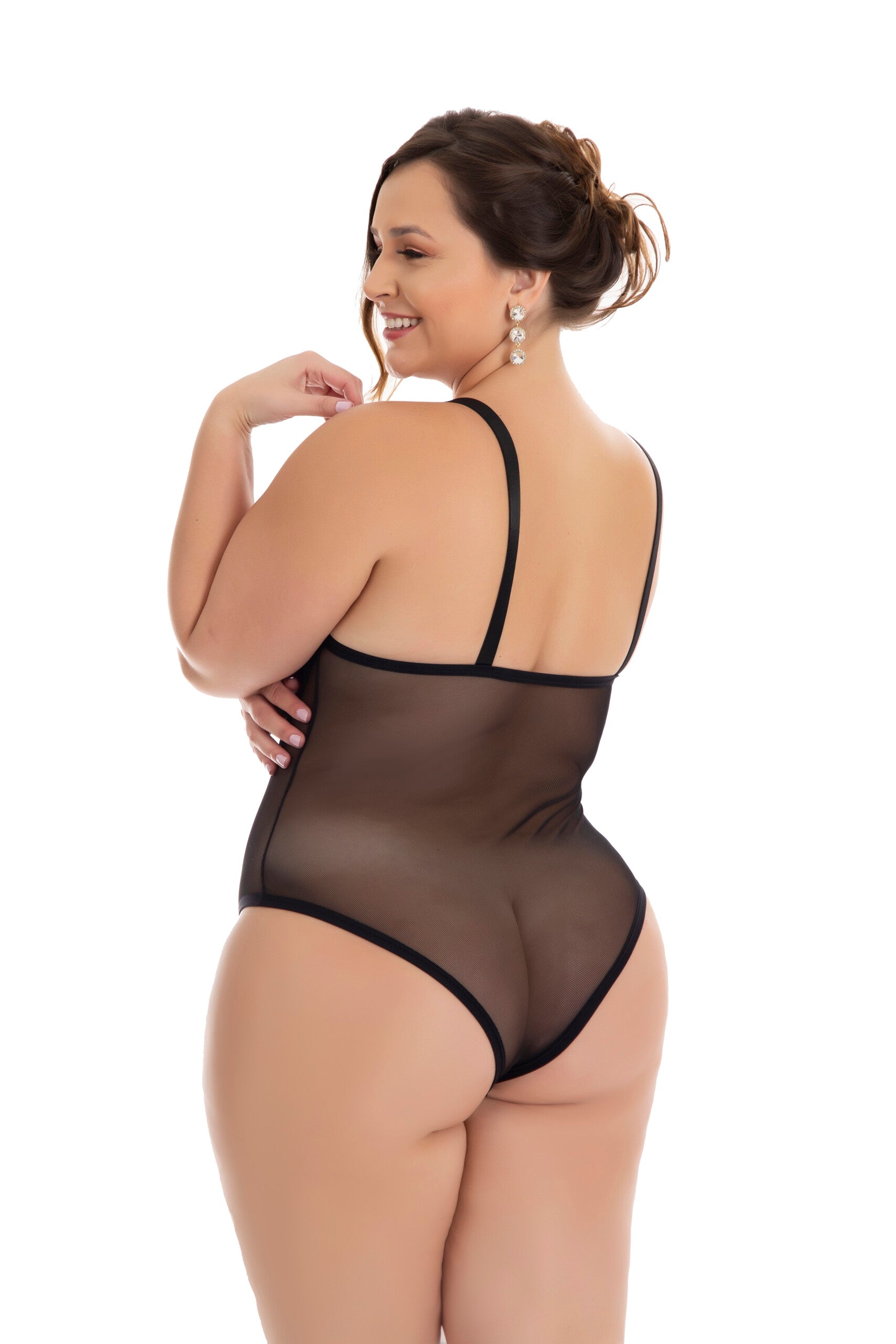 Body Sexy com Renda Plus Size em Branco – Doce Malícia